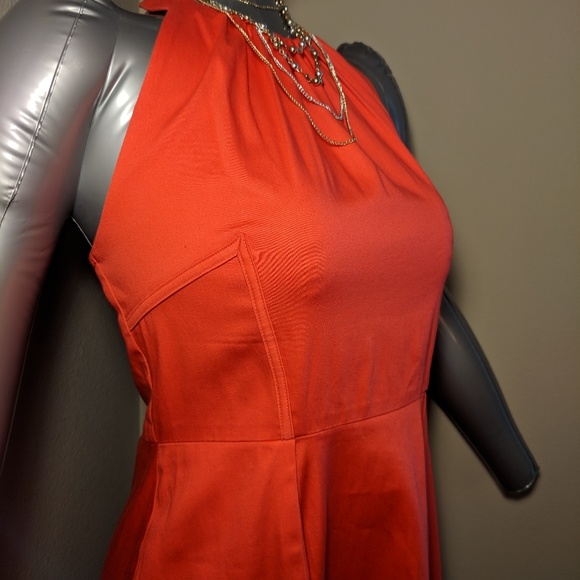 Jessica Simpson pockets orange halter dress size 4 - Picture 4 of 6